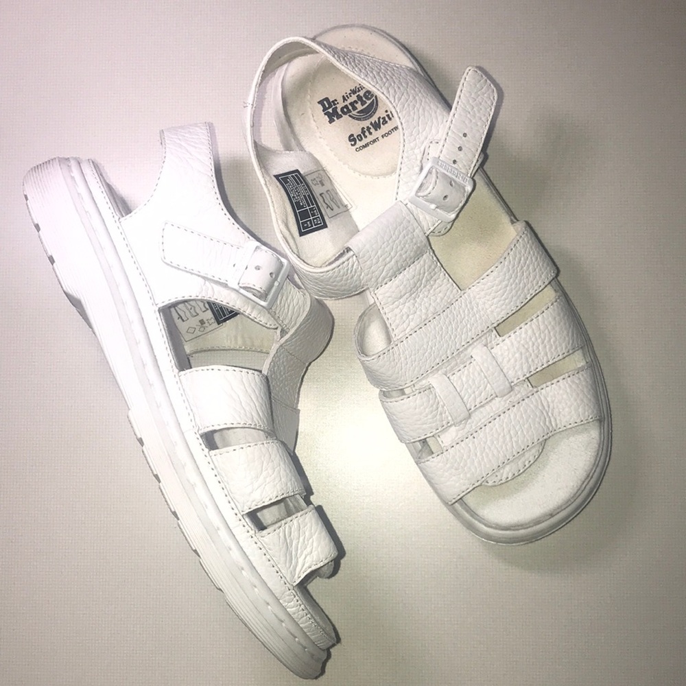 White Dr Marten Fisherman sandals